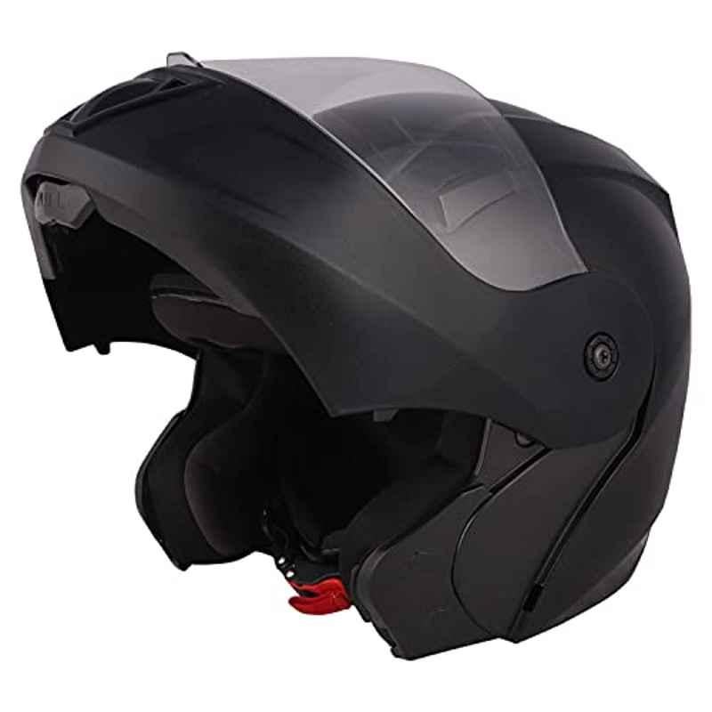 O2 Prox Full Face Flip Up Helmet With Scratch Resistant Clear Visor & Cross Ventilation Head Protector For Bike Motorcycle Scooty Mena Riding (Black, M), 1170 (Pxp0Nb)