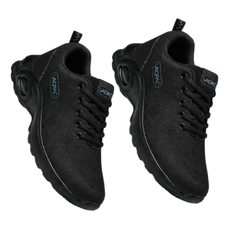 VACPAC Bold Mesh Steel Toe Black Sports Safety Shoes for Daily Use, Size: 8 (Pack of 2)