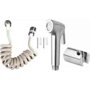 Fastgear ABS Plastic & Steel Silver Chrome Finish Wall Mount Health Faucet with PVC Flexible Pipe & Hook