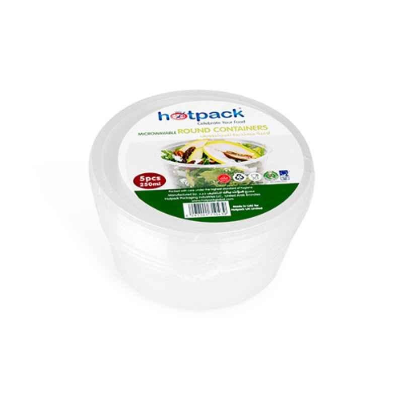 Hotpack 5Pcs 250ml Round Micro Wave Container Set, HSMMP250