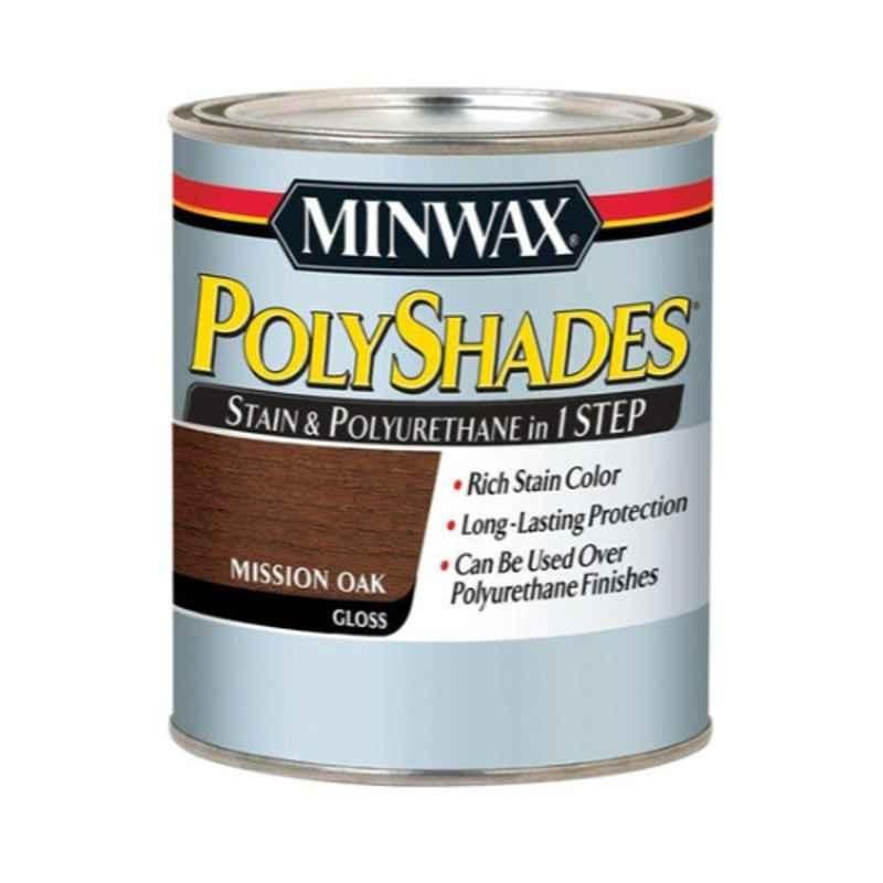 Minwax 0.5 Pint Mission Oak Gloss Polyshades Stain, YY120301