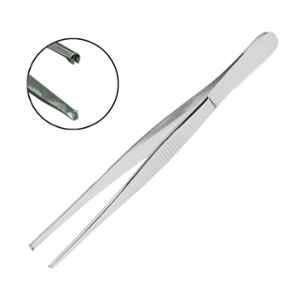 Forgesy 6 inch Stainless Steel 410 Silver Straight Toothed Dissecting Forceps