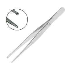 Forgesy 6 inch Stainless Steel 410 Silver Straight Toothed Dissecting Forceps
