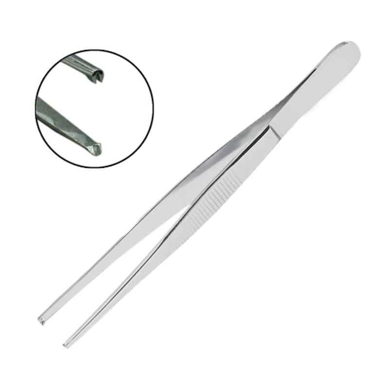 Forgesy 6 inch Stainless Steel 410 Silver Straight Toothed Dissecting Forceps