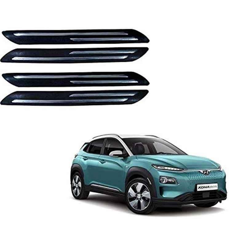 Kozdiko 4 Pcs Double Chrome Bumper Protector Black Set for Hyundai Kona Electric