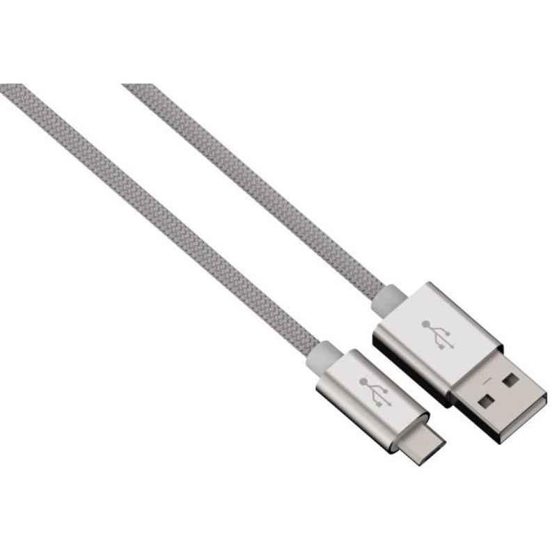 Hama 1m Aluminium Silver Lightning Charging Cable, HA80524