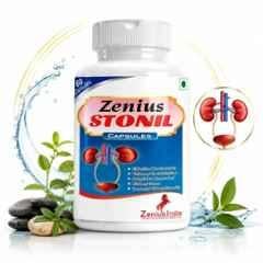 Zenius India 60 Pcs Stonil Capsule with Hajrulyuhud Pisti, Sweta Parpati, Pashanbhed & Punarnava for Removal of Kidney Stones, Supports Kidney Detox
