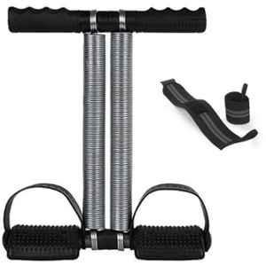 Shopeleven 120kg Stainless Steel & Plastic Double Spring Tummy Trimmer with Gym Wrist Band