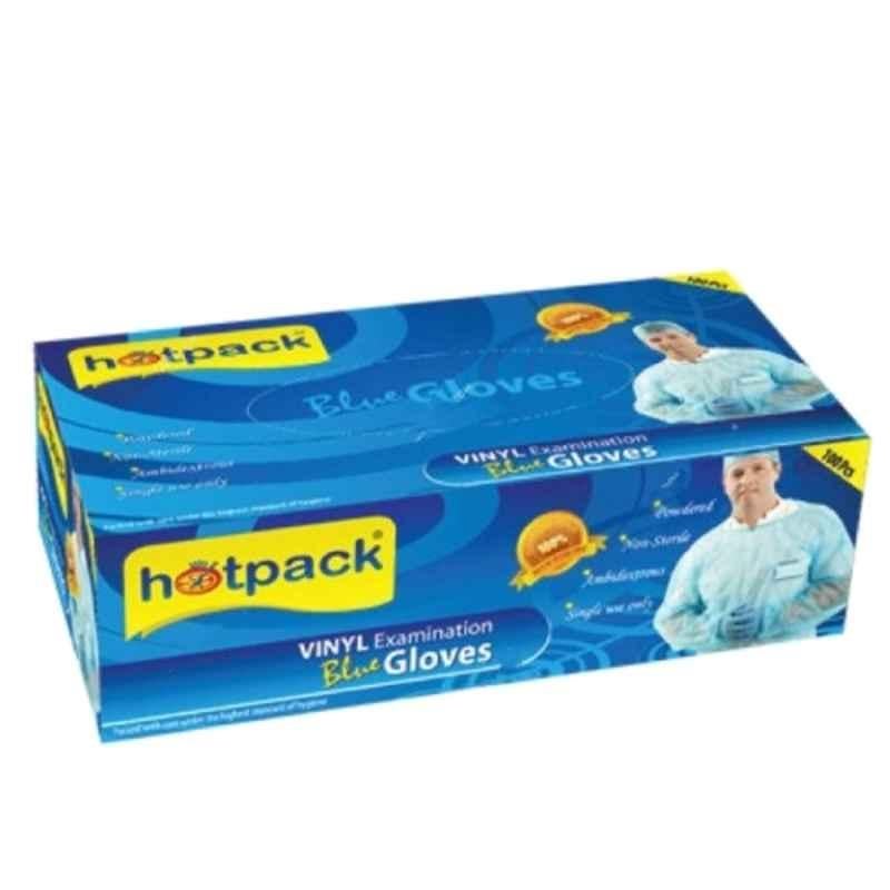 Hotpack 1000 Pcs Vinyl Blue Powdered Hand Gloves Box, BVGS, Size: S