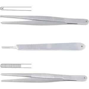 Forgesy 2 Pcs 6 inch Stainless Steel Dissecting Tooth & Dissecting Plain Forcep Set, X57