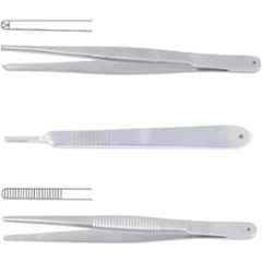 Forgesy 2 Pcs 6 inch Stainless Steel Dissecting Tooth & Dissecting Plain Forcep Set, X57