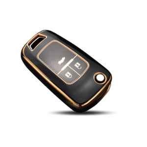 Flymaster Thermoplastic Polyurethane Black TPU Car Key Cover, BLACK-TPURKE-35
