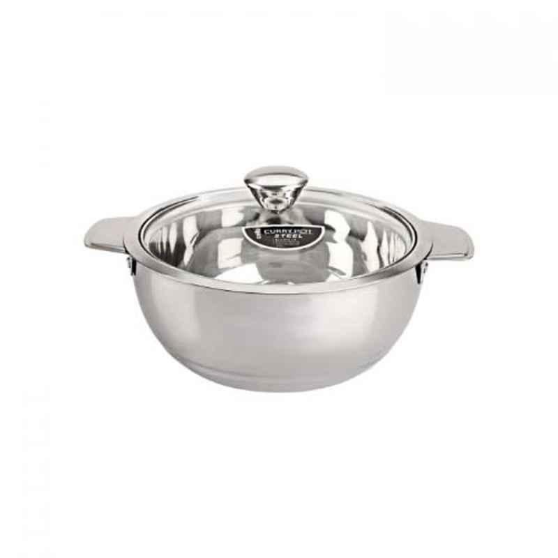 Cello Curry Pot Small Stainless Steel Silver Casserole, 401CTES013
