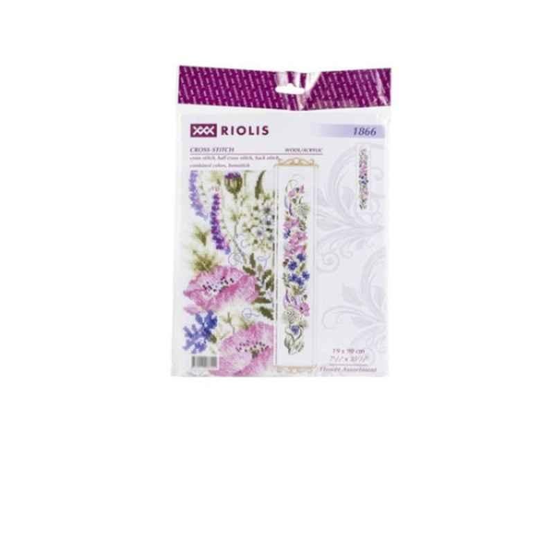 Riolis 7.5x35.5 inch Flower Assortment Cross Stitch Kit