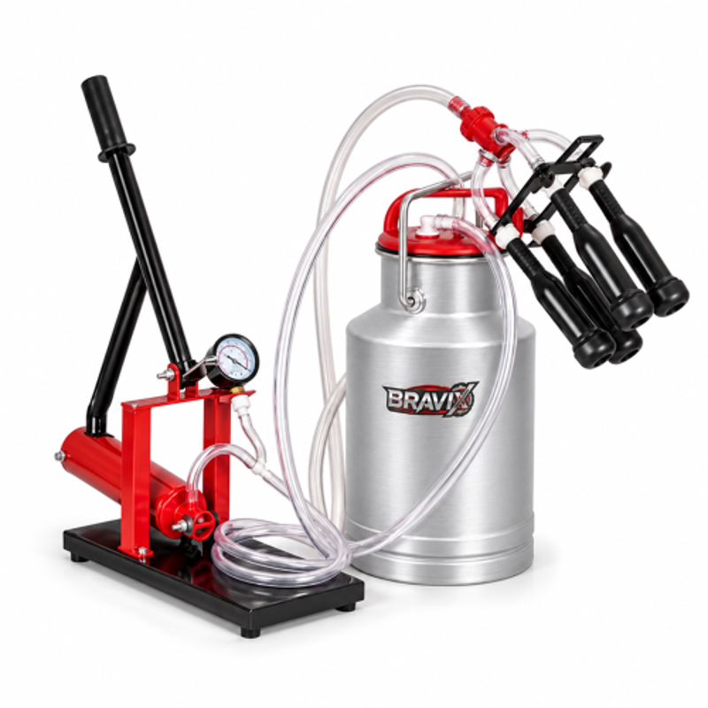 Bravix 15 Litre with Silver Bucket Hand Operated Milking Machine for Cow & Buffalo