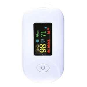 MCP 1.5V White Finger Pulse Oximeter with Oxygen Saturation Monitor, LCD Display & 2 Pcs AAA Battery, HO-1