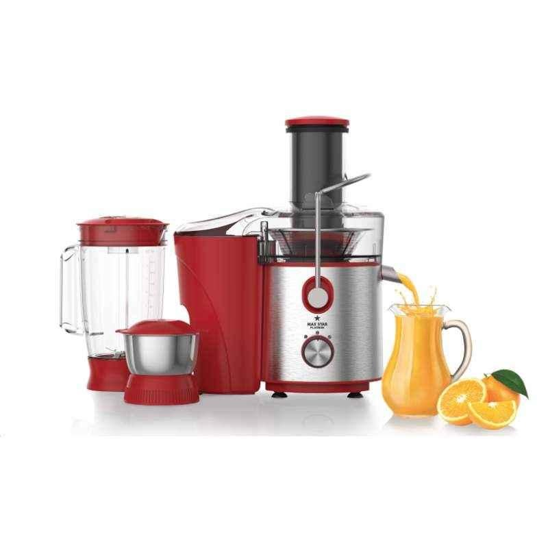 MAX STAR Champion JMG05 450W Red & White Juicer Mixer Grinder with