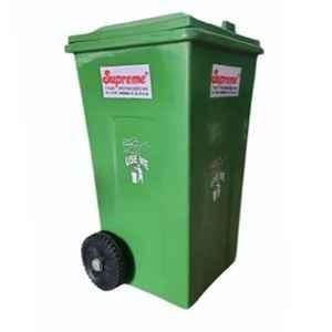 Supreme 240L Moulded Green LDPE Wheel Dustbin