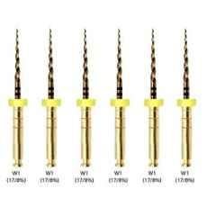 Waldent 6 Pcs W5 (25/4%) 21mm Wal-Flex Gold Rotary Files Set