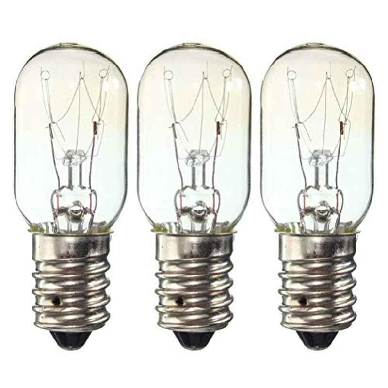 Lurrose 15W Warm Yellow E14 Incandescent Refrigerator Bulb (Pack of 3)