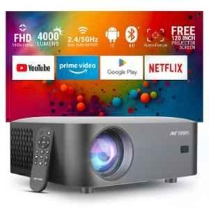 Ant Esports View 611 AF 120 inch 4000lm 1080P Smart LED Projector with Auto-Focus, 4K Support, Wi-Fi & BT, Android 12, Built-in OTTs & Speaker
