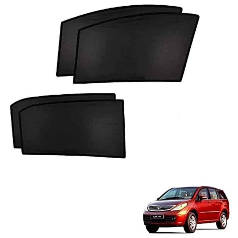 Kozdiko 4 Pcs Custom Fit Non Magnetic Curtains Mesh Car Sun Shade Set for Tata Aria