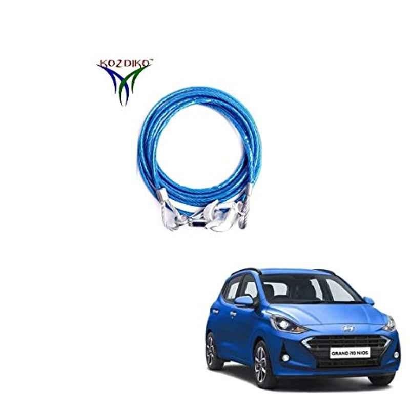 Kozdiko 8mm 3 Ton Blue Car Emergency Towing Rope for Hyundai Grand i10 Nios