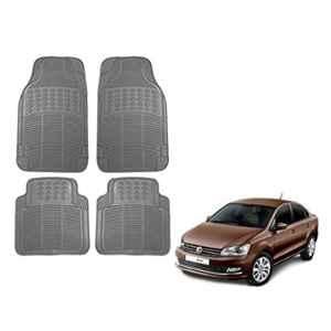 Kozdiko Grey Simple Rubber Car Foot Mat Set for Volkswagen Vento, koz_13293