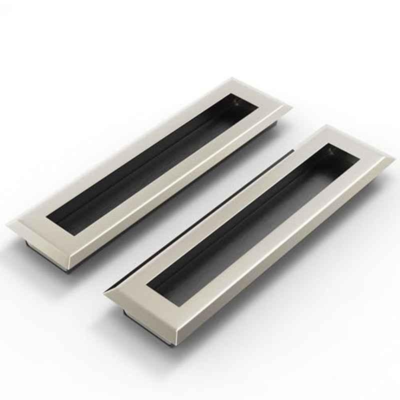 Plantex 160mm Zinc Satin Concealed Handle for Sliding Door, Wardrobe & Kitchen Cabinet (Pack of 2)- APS-DTC-3900-SATN-160MM-CONCLD-HANDL-PK2