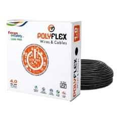 Polyflex Rex 4 Sqmm Black FR PVC Multi Strand CCA Electrical Wire, RP025, Length: 90 m