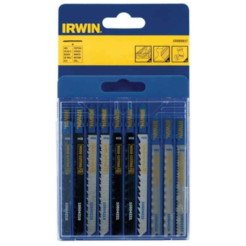 Irwin 10Pcs Metal & Wood Cutting T-Shank Jigsaw Blade Set, 10505817
