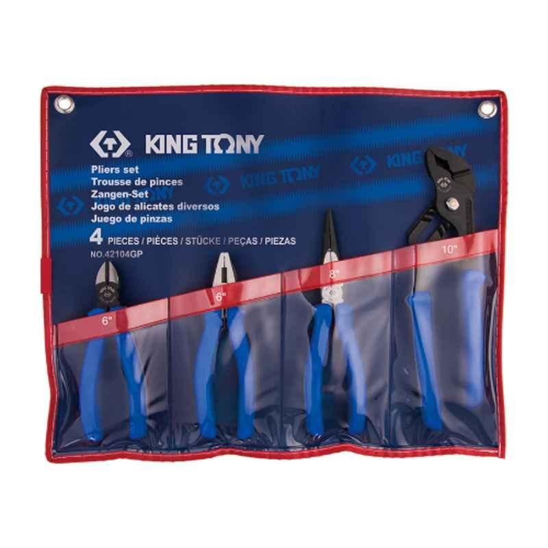 King Tony 4 Pcs European Type Pliers Set, 42104GP