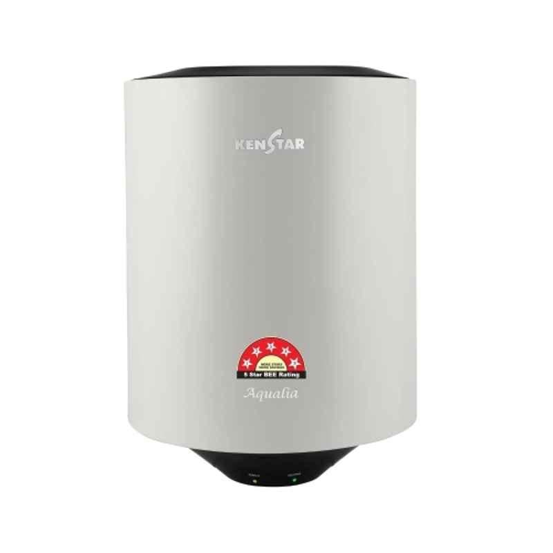 Kenstar 15 Litre 2kW 5 Star ABS White & Grey Storage Water Heater with German Blue Sapphire Coating & 2 Years Warranty