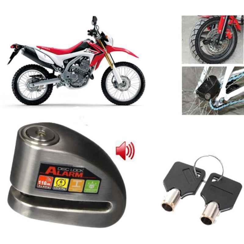 Auto Pearl Steel Black Anti-Theft Alarm Disc Brake Lock for CRF1000L Africa Twin, Lock_337