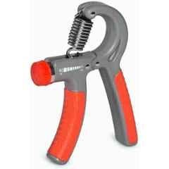 QUIT-X 8.3cm Grey & Red Ergonomic Handle Hand Fitness Grip with Adjustable Resistance