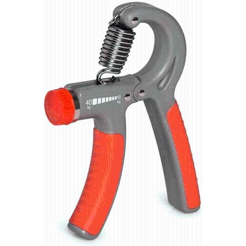 QUIT-X 8.3cm Grey & Red Ergonomic Handle Hand Fitness Grip with Adjustable Resistance
