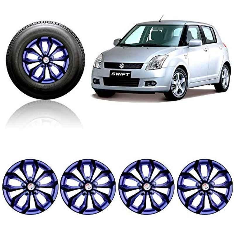 Auto Pearl 4 Pcs 14 inch ABS Black & Violet Car Wheel Cover Set for Maruti Suzuki Swift Type1