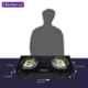 Blueberry's Cute2 2 Burners Black Manual Ignition Glass Top Gas Stove
