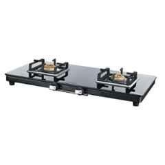 Usha Ebony Slim 2 Glass Top Stainless Steel 2 Burner Gas Stove, EBSL2SGC