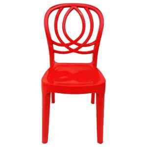 RW Rest Well Oak 4 Pcs Armless Coke Red Polypropylene Chair Set