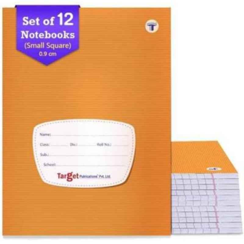 Target Publications Regular 76 Pages Brown Ruled Small Square Notebook (Pack of 12)