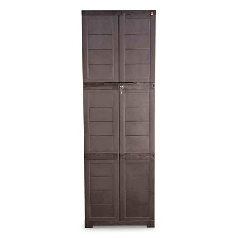 Cello Novelty 38.1x61x180.3cm Plastic Ice Brown Large Cupboard with Lock