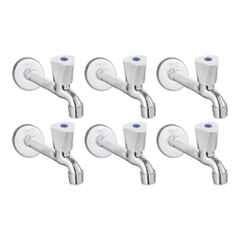 Fastgear Triangle Stainless Steel Silver Chrome Finish Long Body Tap, FG990 (Pack of 6)