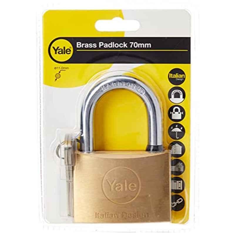 Yale 110 Y1100070080X 70mm Brass Padlock