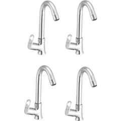 Prestige Prime Brass Chrome Finish Swan Neck Basin Tap (Pack of 4)