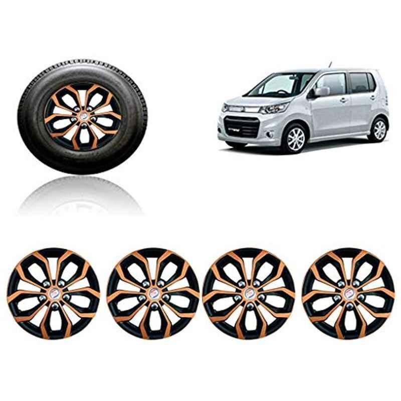 Auto Pearl 4 Pcs 13 inch ABS Black & Copper Car Wheel Cover Set for Maruti Suzuki WagonR Stingray