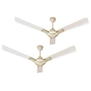 Activa Corolla 50W 390rpm 3 Blade Pearl Ivory Ceiling Fan with 2 Years Warranty, Sweep: 1200 mm (Pack of 2)