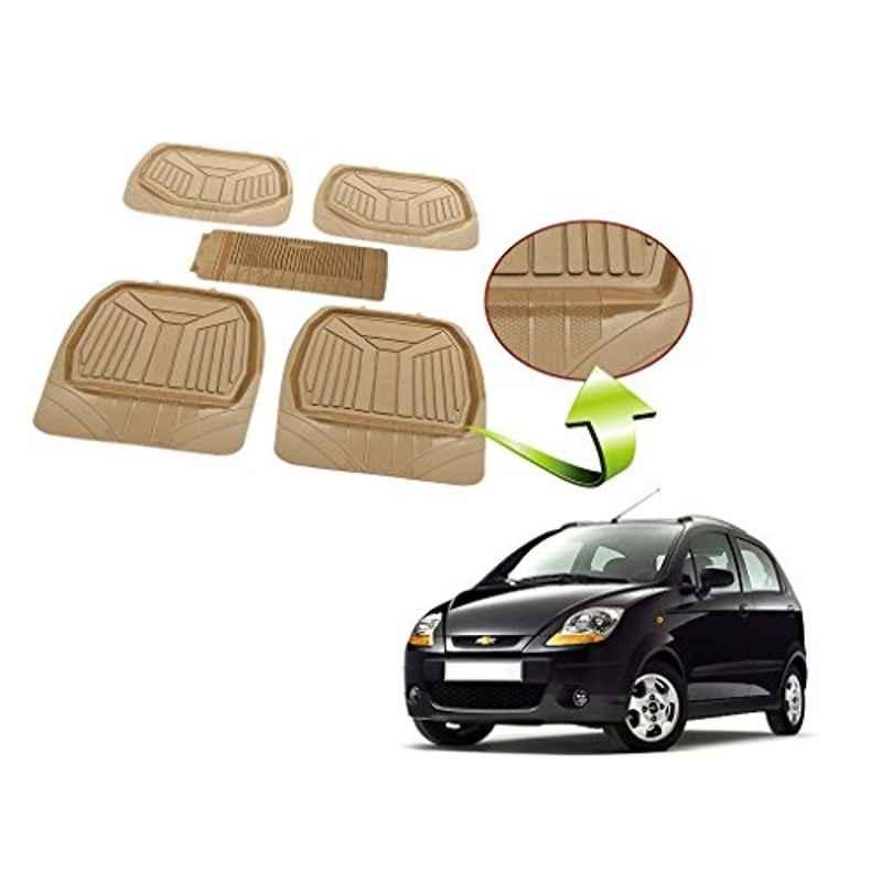 Kozdiko 5 Pcs Rubber Beige 3G Rubber Mat Set for Chevrolet UVA