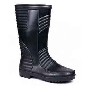 Hillson Welsafe 12.5 inch PVC Plain Toe Black Work Gumboots, Size: 9