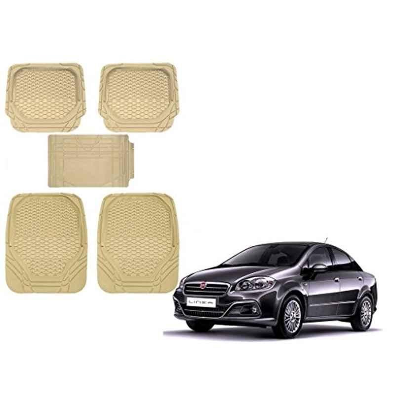 Kozdiko 5 Pcs 8855TW Beige Car Foot Mat Set for Fiat Linea, koz_30755